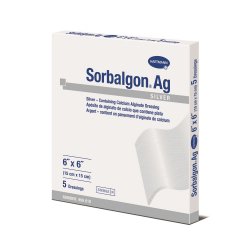 Silver Alginate Dressing Sorbalgon® Ag 6 X 6 Inch Square Sterile