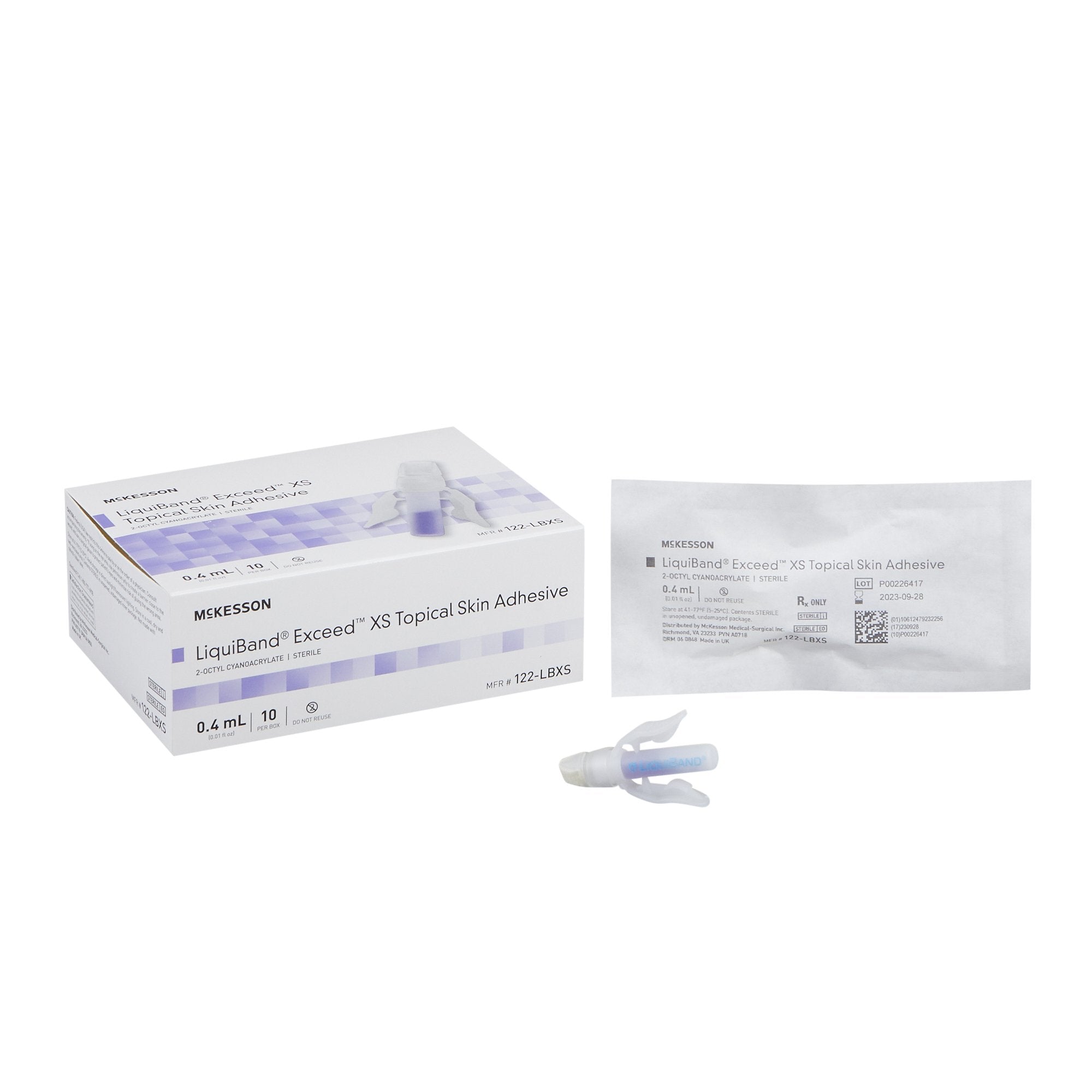 Skin Adhesive LiquiBand® Exceed™ Liquid Precision and Dome Applicator Tip 2-Octyl Cyanoacrylate