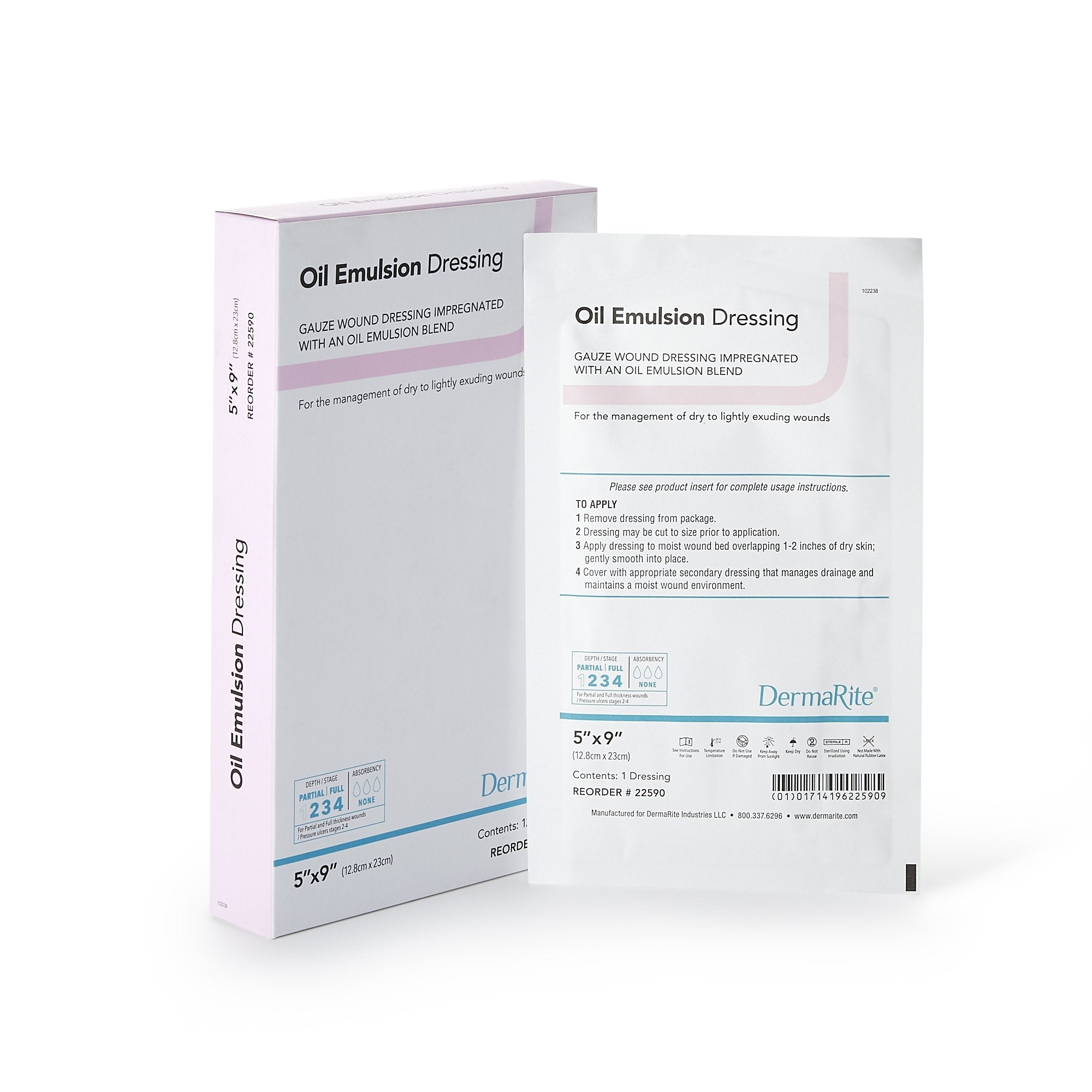 Oil Emulsion Impregnated Dressing DermaRite® Rectangle 5 X 9 Inch Sterile