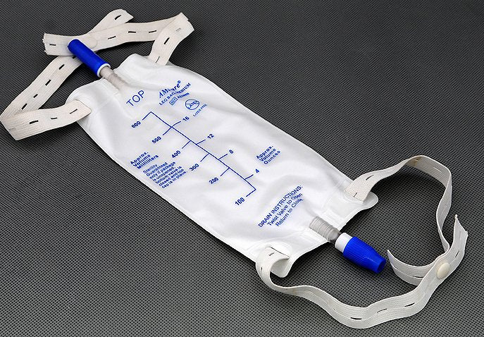 Urinary Leg Bag AMSure Anti-Reflux Valve Sterile 900 mL Vinyl