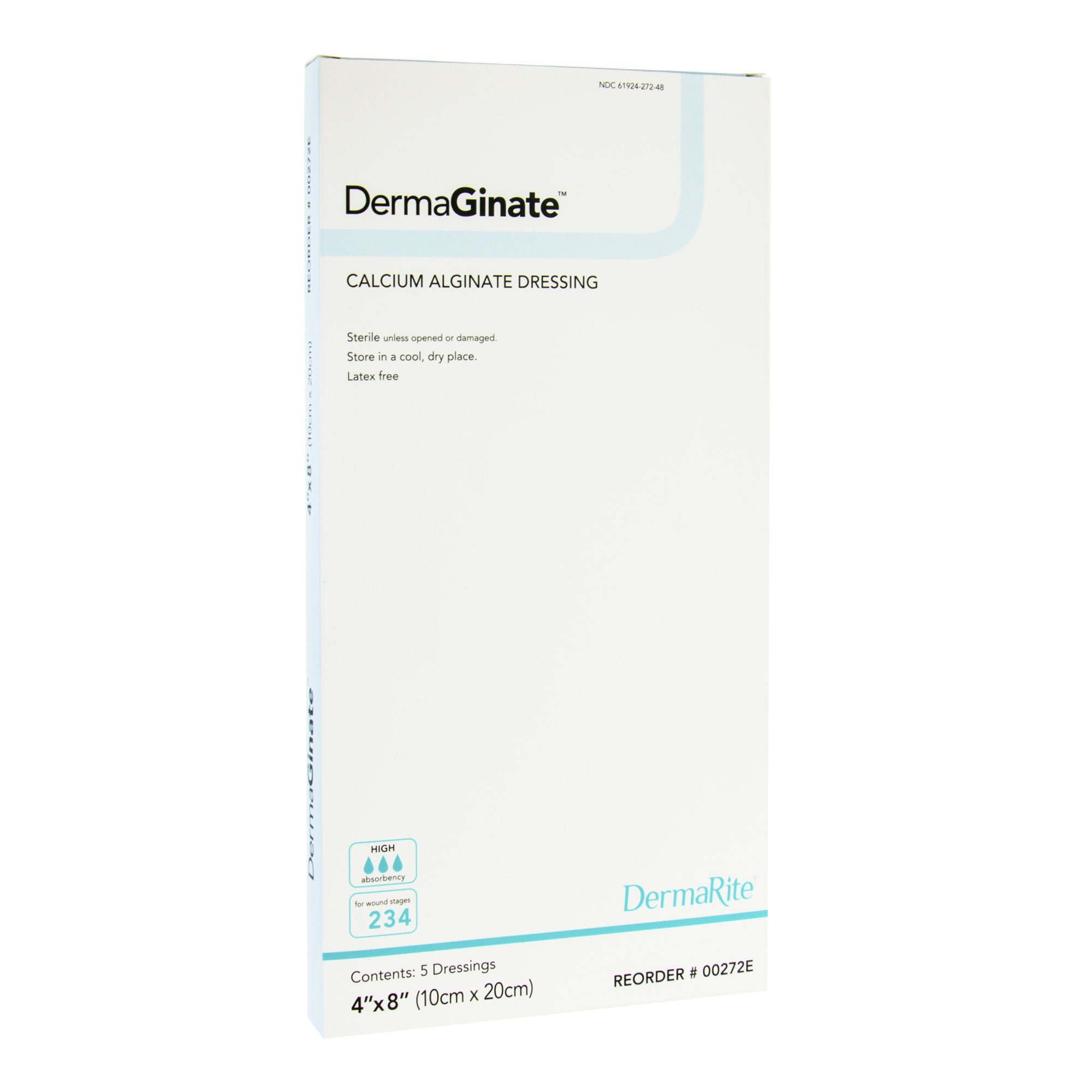Alginate Dressing DermaGinate® 4 X 8 Inch Rectangle