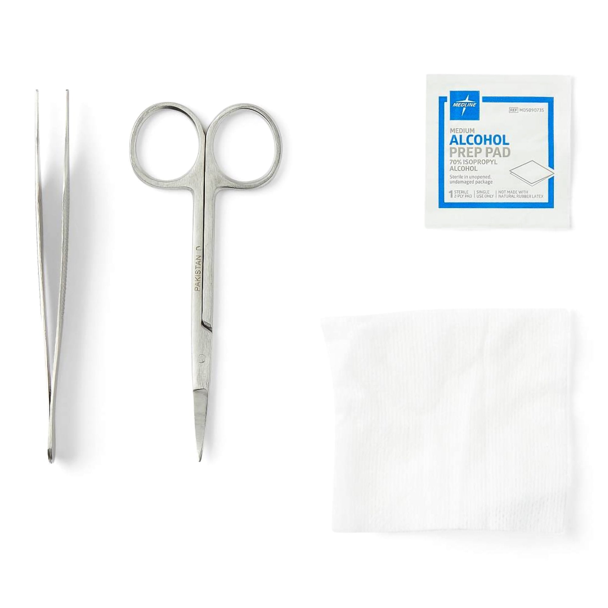Suture Removal Kit Medline Scissor Style Handle Straight Jaw Type Sterile Single Use