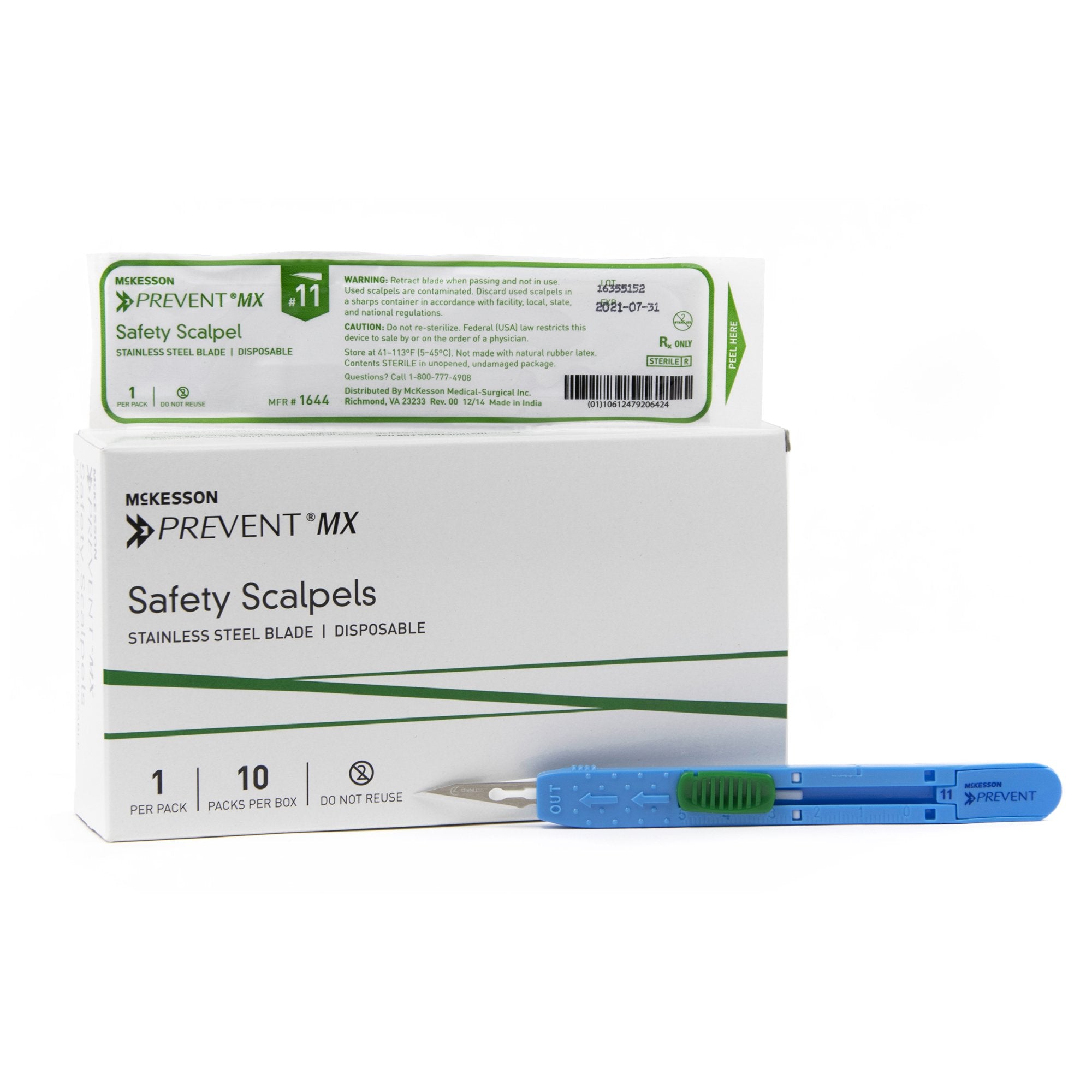 Safety Scalpel  Prevent® MX  Stainless Steel / Plastic Sensory Grip Handle Sterile Disposable